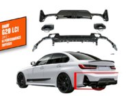 BMW serija 3 G20/G21 2018– Zadnji difuzor z izpušnimi zaključki DPT (2022+, M-Perfomance) fotografija 1