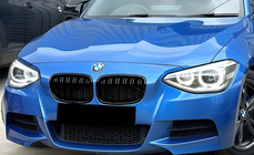 BMW serija 1 F20/F21 2011–2019 M-Look ledvični rešetki (2011-2014, črna visok sijaj) fotografija 1