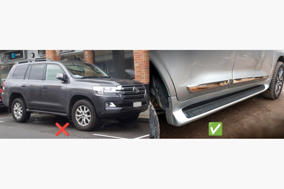 Toyota Land Cruiser 200 2007–2021 Sprednje blatne zavesice (2 kosa, za pragove z osvetlitvijo) Fotografija 2
