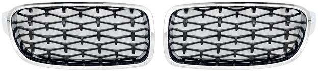 BMW serija 3 F30/F31 2012–2019 Ledvični rešetki Diamond Black (kromiran okvir) fotografija 2
