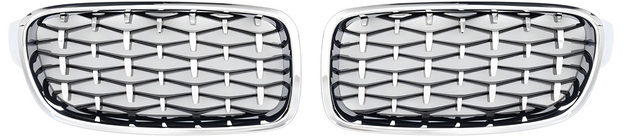 BMW serija 3 F30/F31 2012–2019 Ledvične maske Diamond Silver (kromiran rob) fotografija 2
