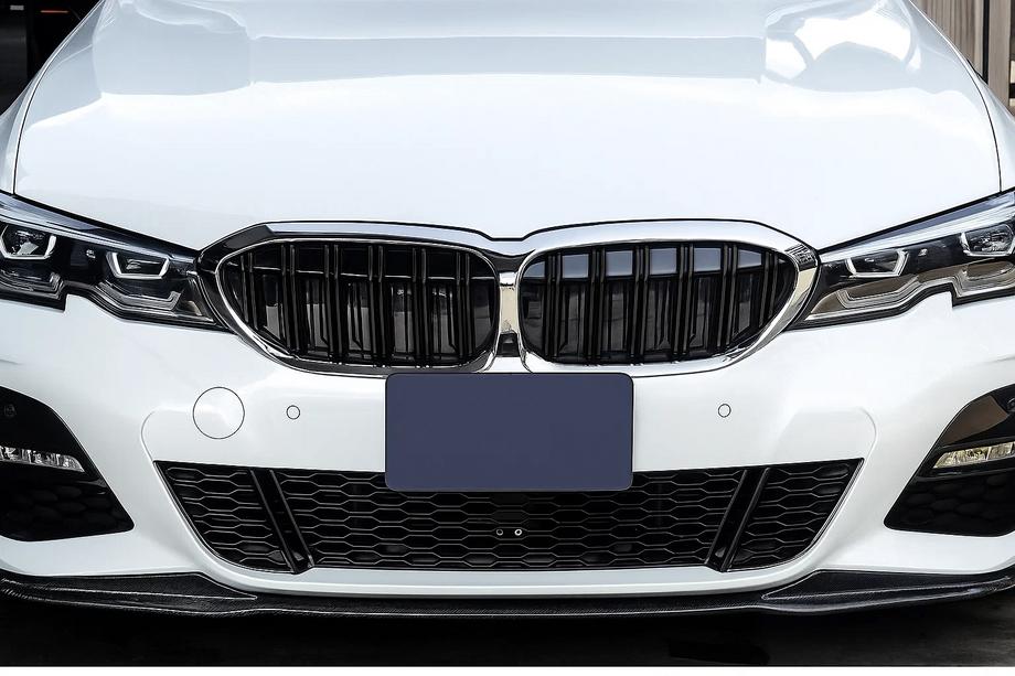 BMW serija 3 G20/G21 2018– Ledvični maski M-Look V2 (2018-2022, sijajno črna s krom obrobo) Image