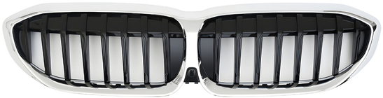 BMW serija 3 G20/G21 2018– Ledvične maske 1 Bar (2018-2022, sijaj črna s kromiranim robom) fotografija 2