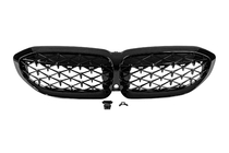 BMW serija 3 G20/G21 2018– Ledvične maske Diamond Black (2018-2022, črn rob) fotografija 3