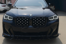 BMW X3 G01 2018– Ledvične rešetke Diamond Silver (2021+, črn rob) fotografija 1