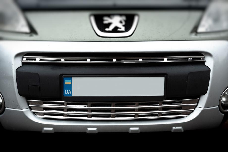 Citroen Berlingo 2008–2018 Okrasne letvice za masko hladilnika (2-delni, nerjaveče jeklo) Fotografija 2