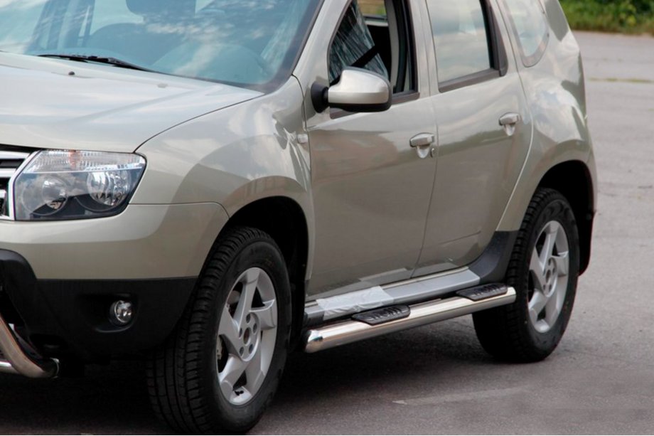 Renault Duster 2008–2017 Stranske cevi z vložki (2 kosa, nerjaveče jeklo) Fotografija 5
