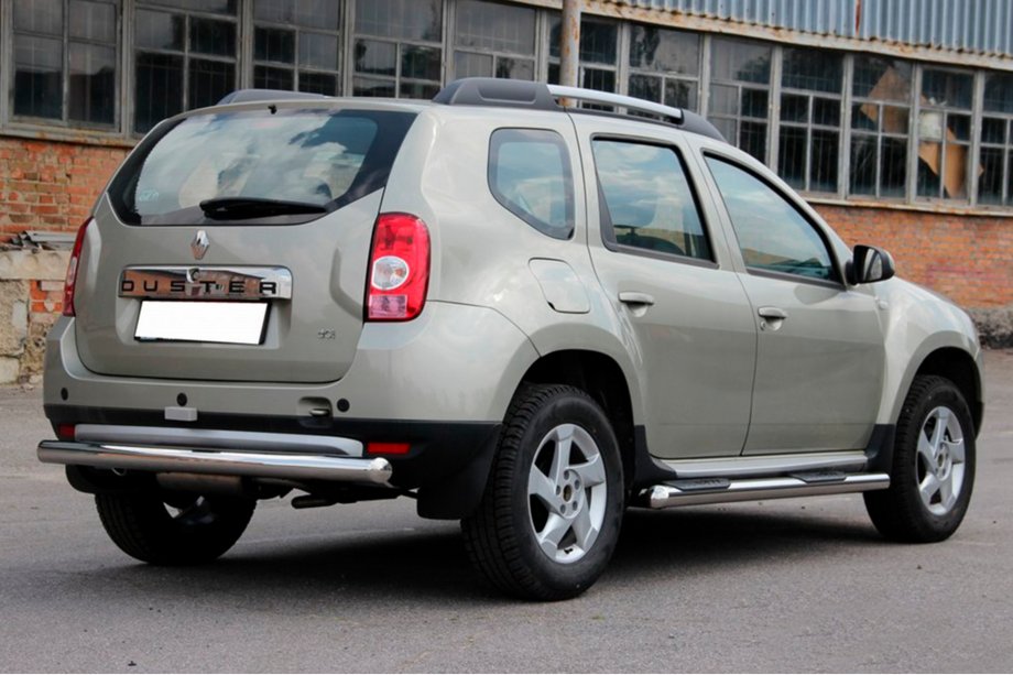 Renault Duster 2008–2017 Stranske cevi z vložki (2 kosa, nerjaveče jeklo) Fotografija 3
