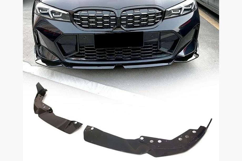 BMW serija 3 G20/G21 2018– Sprednji lip spojler DPT V-2 (za 2022+, M Technic, sijajno črna) Image