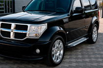 Dodge Nitro 2006–2011 Stranske stopnice Allmond Grey (2 kosa, aluminij) fotografija 1