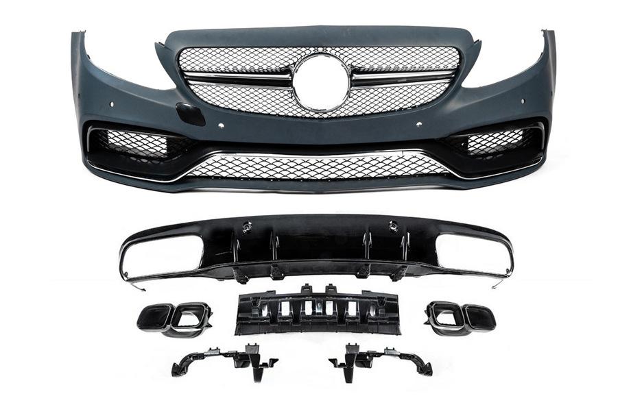 Mercedes C-class W205 2014–2021 Karoserijski body kit z difuzorjem za Coupe (AMG C63-designs 2014-2018) Image
