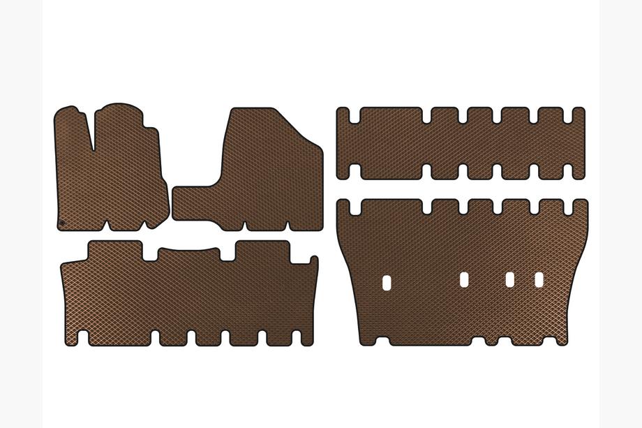 Toyota Sienna 2003–2009 EVA tepihi za kabino (3 vrste, rjavi) Image