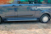 Ford Custom 2013–2022 Stranske stopnice Allmond Grey (2 kosa, aluminij) Dolga medosna razdalja fotografija 4