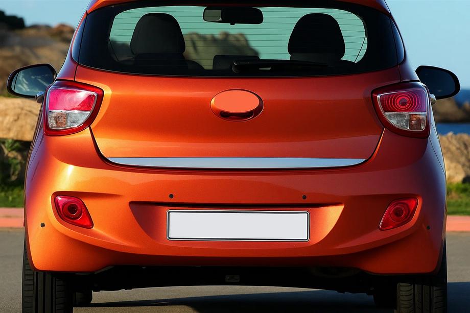 Hyundai I-10 2014–2017 Zaščitna letev roba prtljažnika (nerjaveče jeklo) Image