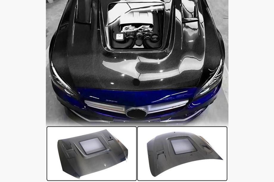 Mercedes C-class W205 2014–2021 Pokrov motorja V2 (karbon) Fotografija 1