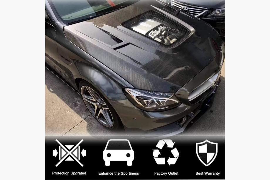Mercedes C-class W205 2014–2021 Pokrov motorja V2 (karbon) Fotografija 2
