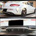 Mercedes C-class W205 2014–2021 Difuzor zadnjega odbijača (za kupe/kabriolet AMG-Line / C43 AMG 2015-2019, karbon) fotografija 4
