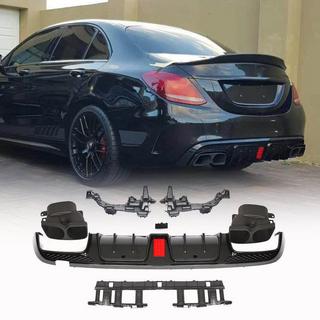 Difuzor zadnjega odbijača z izpušnimi zaključki (za SD C43 AMG 2015-2019, karbon) Mercedes C-class W205 2014–2021 fotografija 1