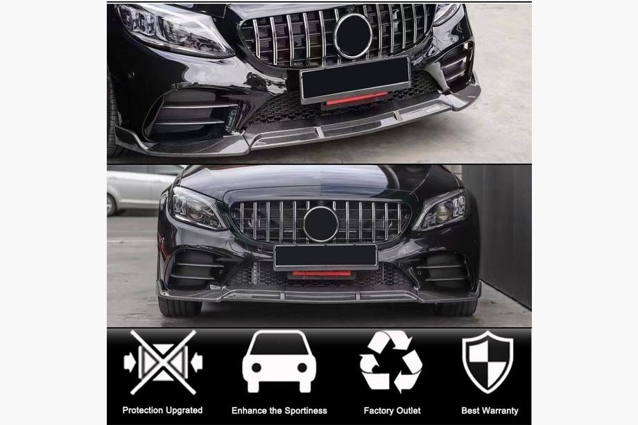 Mercedes C-class W205 2014–2021 Lip spojler za sprednji odbijač (za SD AMG-Line 2019-2021, karbon) Fotografija 2