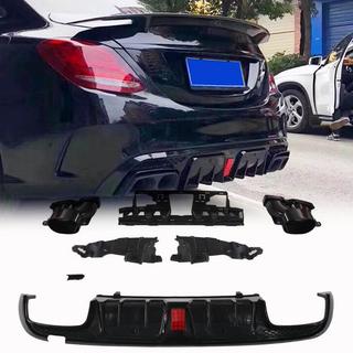 Difuzor zadnjega odbijača z izpušnimi zaključki (za SD C43 AMG 2015-2021, karbon) Mercedes C-class W205 2014–2021 fotografija 1