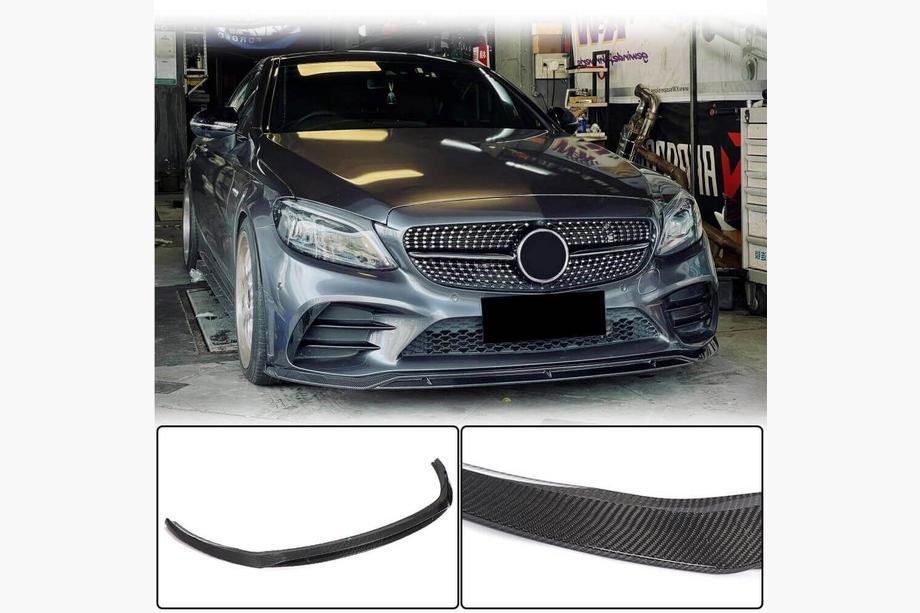Mercedes C-class W205 2014–2021 Karbon zaščitni lip za sprednji odbijač (2019-2021, Carbon) Image
