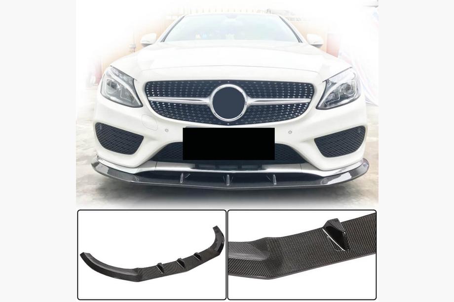 Mercedes C-class W205 2014–2021 Sprednji lip spojler za odbijač Lip V3 (za C43 AMG 2015-2019, karbon) Image