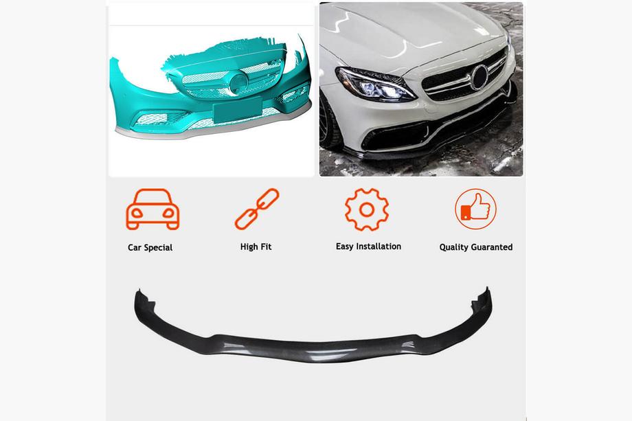 Mercedes C-class W205 2014–2021 Dodatek sprednjega odbijača Lip V2 (za SD C63 AMG 2015-2019, karbon) Fotografija 2
