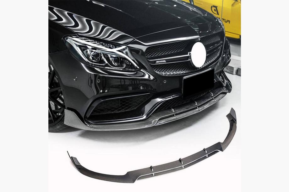 Mercedes C-class W205 2014–2021 Lip spojler za prednji odbijač V4 (za SD C63 AMG 2015-2019, karbon) Fotografija 1