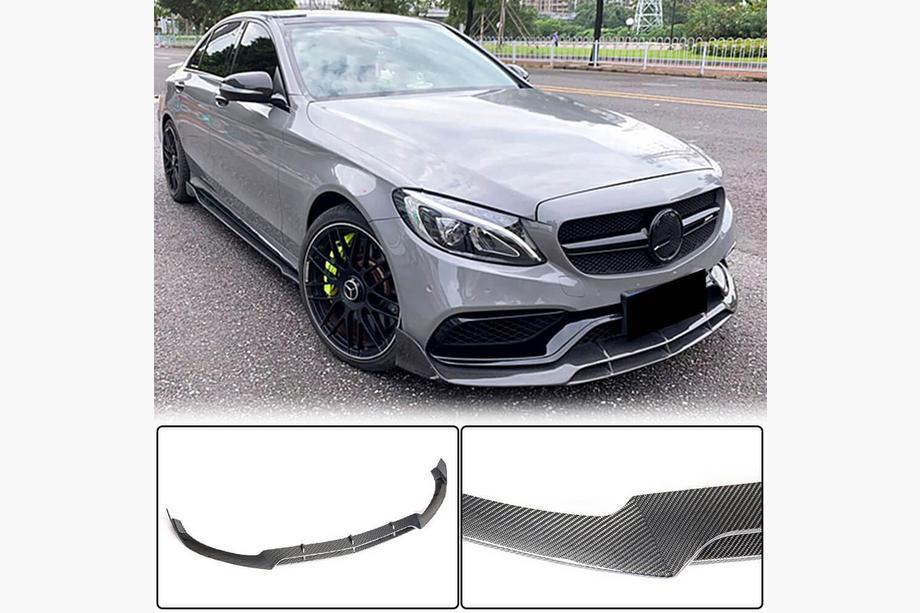 Mercedes C-class W205 2014–2021 Lip spojler za prednji odbijač V4 (za SD C63 AMG 2015-2019, karbon) Fotografija 2