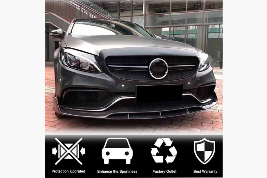 Mercedes C-class W205 2014–2021 Lip spojler za prednji odbijač V4 (za SD C63 AMG 2015-2019, karbon) Fotografija 4