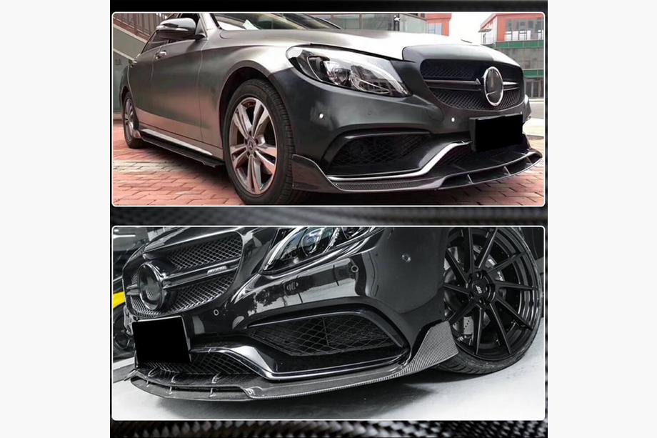 Mercedes C-class W205 2014–2021 Lip spojler za prednji odbijač V4 (za SD C63 AMG 2015-2019, karbon) Fotografija 5