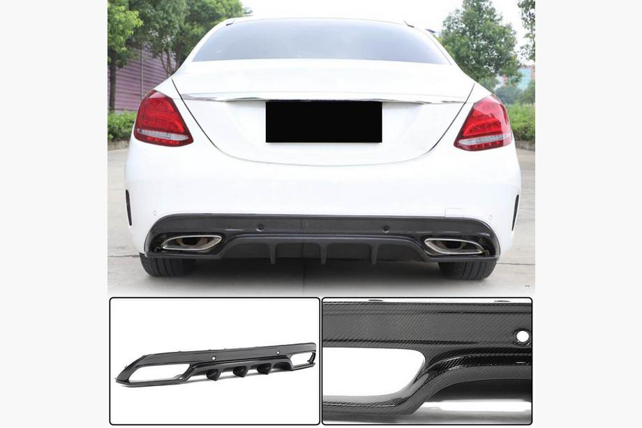 Mercedes C-class W205 2014–2021 Difuzor zadnjega odbijača (za SD C43/C63 AMG 2015-2019, karbon) Image
