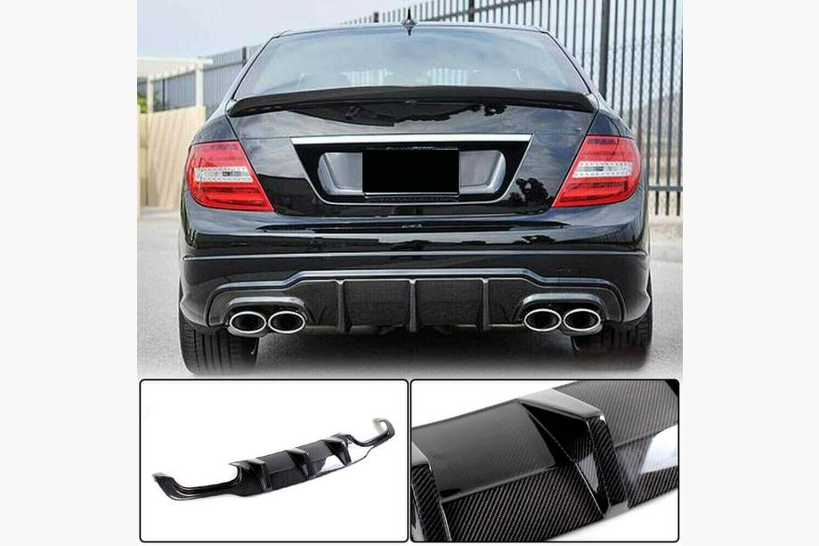 Mercedes razred C W204 2007–2015 Difuzor zadnjega odbijača V3 (za AMG SD/Coupe 2012-2014, karbon) Fotografija 2