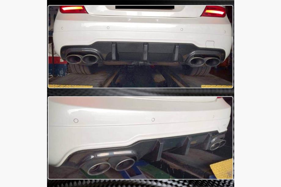 Mercedes razred C W204 2007–2015 Difuzor zadnjega odbijača V3 (za AMG SD/Coupe 2012-2014, karbon) Fotografija 3