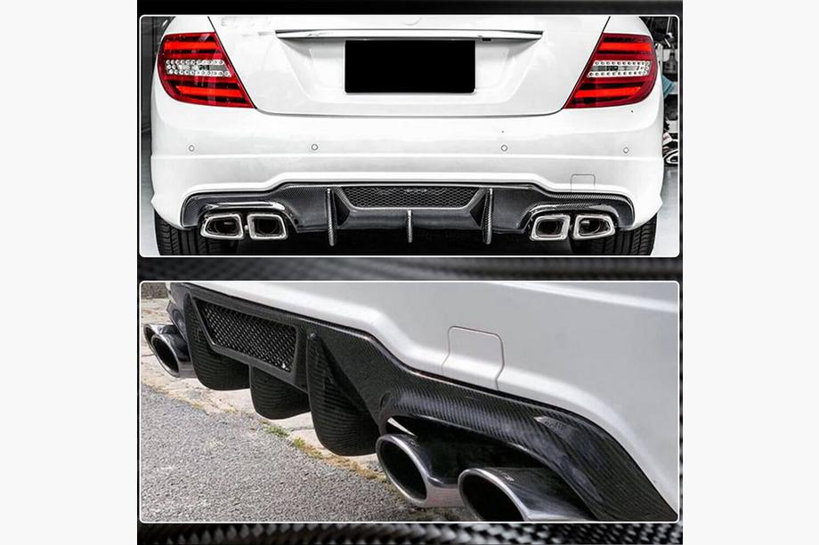 Mercedes razred C W204 2007–2015 Difuzor zadnjega odbijača V4 (za AMG SD/Coupe 2012-2014, karbon) Fotografija 3
