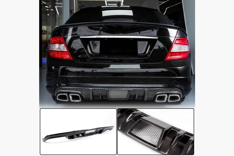 Mercedes razred C W204 2007–2015 Difuzor zadnjega odbijača V4 (za AMG SD 2008-2011, karbon) Fotografija 1