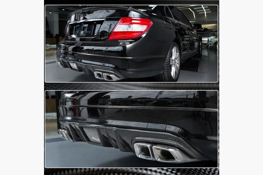 Mercedes razred C W204 2007–2015 Difuzor zadnjega odbijača V4 (za AMG SD 2008-2011, karbon) Fotografija 3