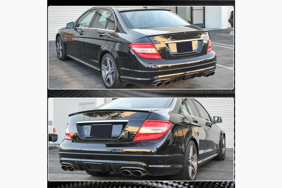 Mercedes razred C W204 2007–2015 Difuzor zadnjega odbijača V4 (za AMG SD 2008-2011, karbon) Fotografija 4