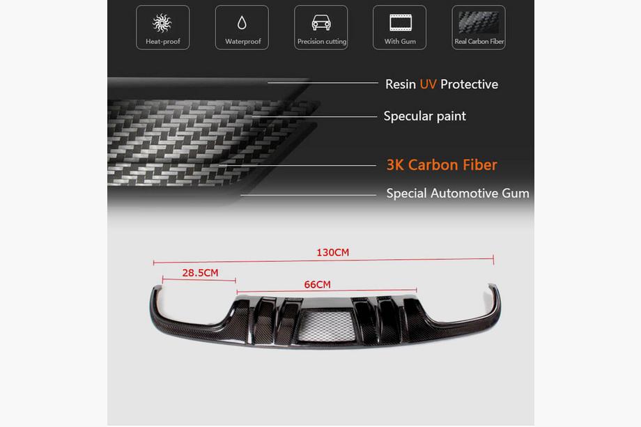 Mercedes razred C W204 2007–2015 Difuzor zadnjega odbijača V4 (za AMG SD 2008-2011, karbon) Fotografija 5