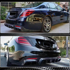 Mercedes S-class W222 2013–2022 Difuzor zadnjega odbijača z izpušnimi nastavki (za S63/S65 AMG 2018-2021, karbon) fotografija 3