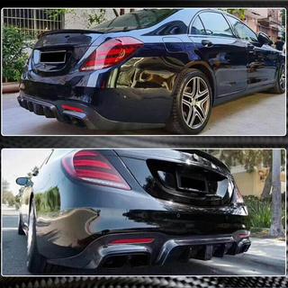 Difuzor zadnjega odbijača z izpušnimi nastavki (za S63/S65 AMG 2018-2021, karbon) fotografija 3
