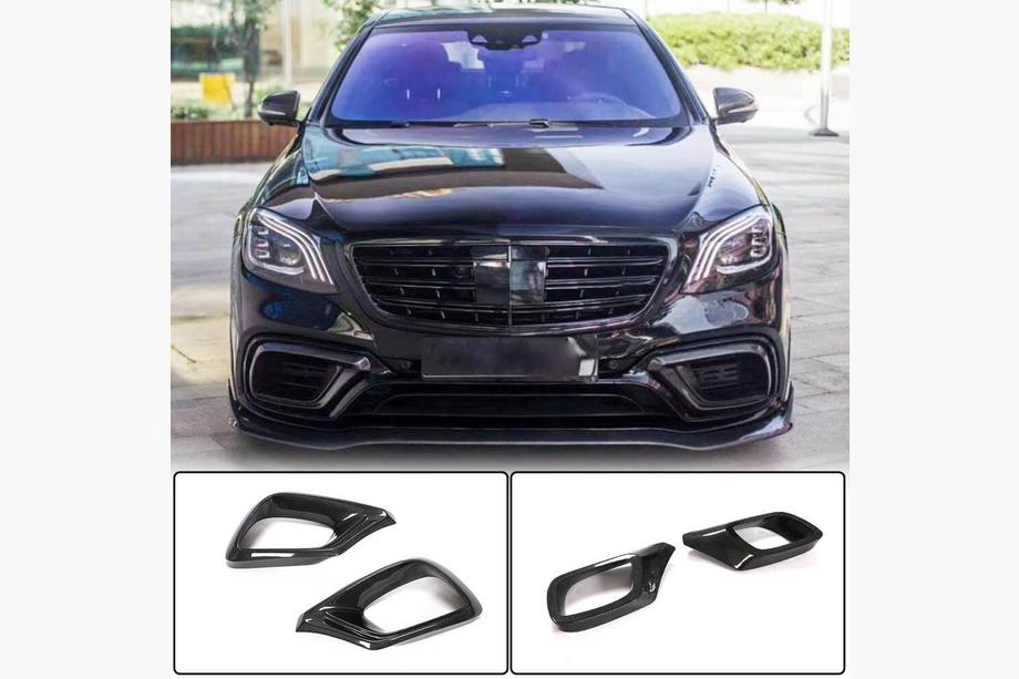 Mercedes S-class W222 2013–2022 Karbonovi vstavki sprednjega odbijača (za AMG 2018-2021) Fotografija 1