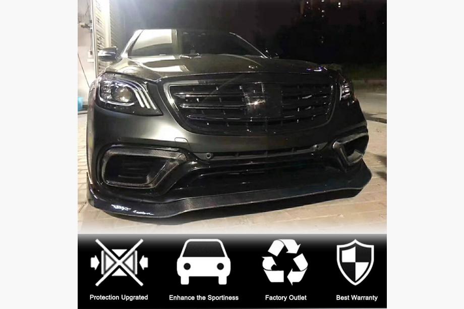 Mercedes S-class W222 2013–2022 Karbonovi vstavki sprednjega odbijača (za AMG 2018-2021) Fotografija 3
