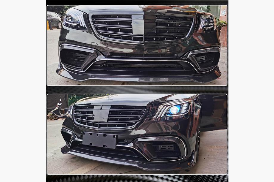 Mercedes S-class W222 2013–2022 Karbonovi vstavki sprednjega odbijača (za AMG 2018-2021) Fotografija 4