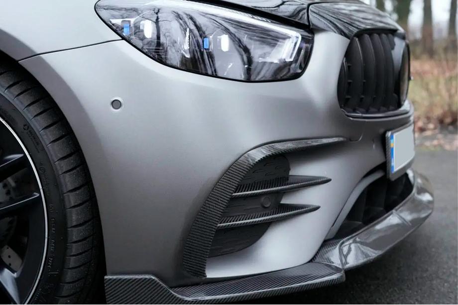 Mercedes Razred E W213 2016–2023 Nastavki sprednjega odbijača – lip spojler (za AMG-Line 2020+, suhi karbon) Image