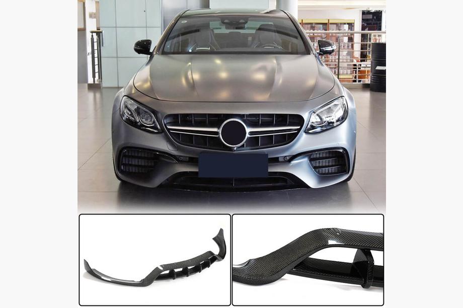 Mercedes Razred E W213 2016–2023 Lip za sprednji odbijač Lip V2 (za E63 AMG 2016-2019, karbon) Image