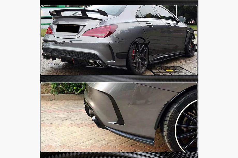 Mercedes CLA C117 2013–2019 Karbon dodatki za zadnji odbijač V2 (za AMG-Line / CLA45 AMG SD) Fotografija 5