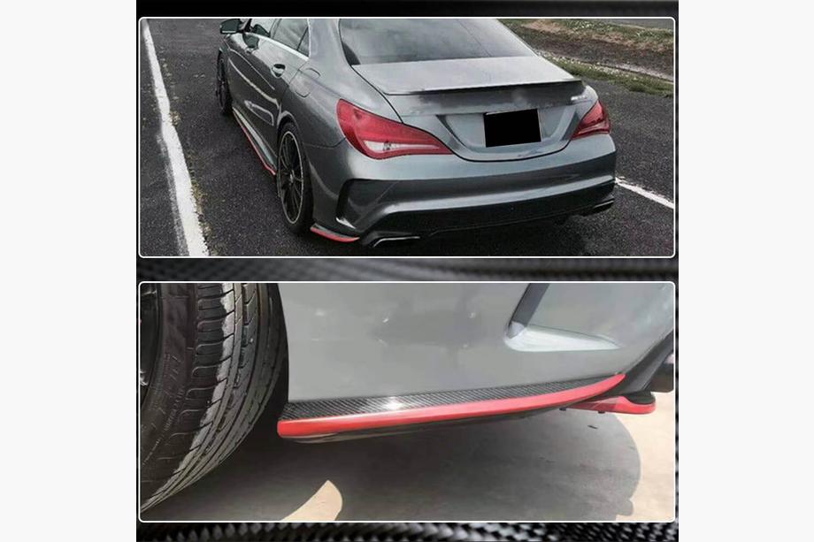Mercedes CLA C117 2013–2019 Karbon dodatki za zadnji odbijač V2 (za AMG-Line / CLA45 AMG SD) Fotografija 9