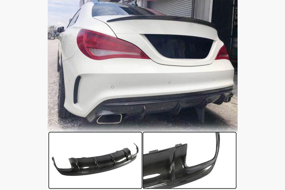 Mercedes CLA C117 2013–2019 Difuzor zadnjega odbijača (za AMG-Line / CLA45 AMG 2017-2019, karbon) Image
