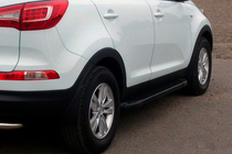 Kia Sportage 2010–2015 Stranske stopnice Allmond Black (2 kosa, aluminij) fotografija 1